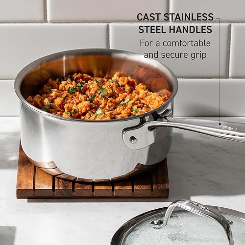 Miniatura 4 de T-Fal Pro Tri-Ply - Juego de utensilios de cocina de acero inoxidable de 3 piezas, aptos para horno a 500 F, calor rápido y uniforme, calidad