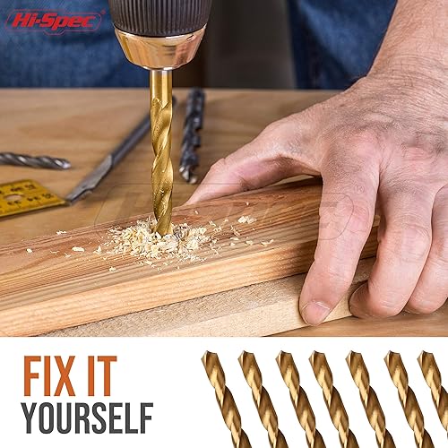 Miniatura 6 de Hi-Spec Juego de brocas múltiples SAE de 99 piezas 14 tamaños de 116 a 38 pulgadas Taladro de metal madera paneles de yeso y plásticos con brocas de