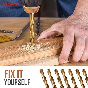 Hi-Spec Tools Drill Bit Set 99pc SAE HSS Steel for Drill Drivers - 1/16 to 3/8 Drill Bits for Metal, Plastics, Wood, Drywall - Complete Bits Sets with Storage Holder Case