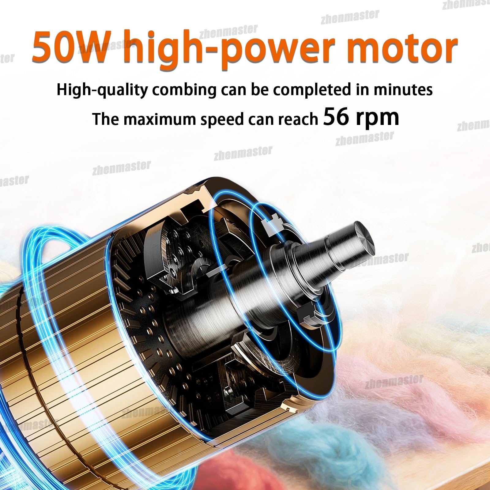 Zgrzeblarka Z Podwójnym Bębnem O Regulowanej Prędkości 0-56 RPM, Elektryczna Czesarka Do Wełny 50W Z Funkcją Cofania I Dwoma Pedałami, Szybko Miesza Różne Kolory Wełny