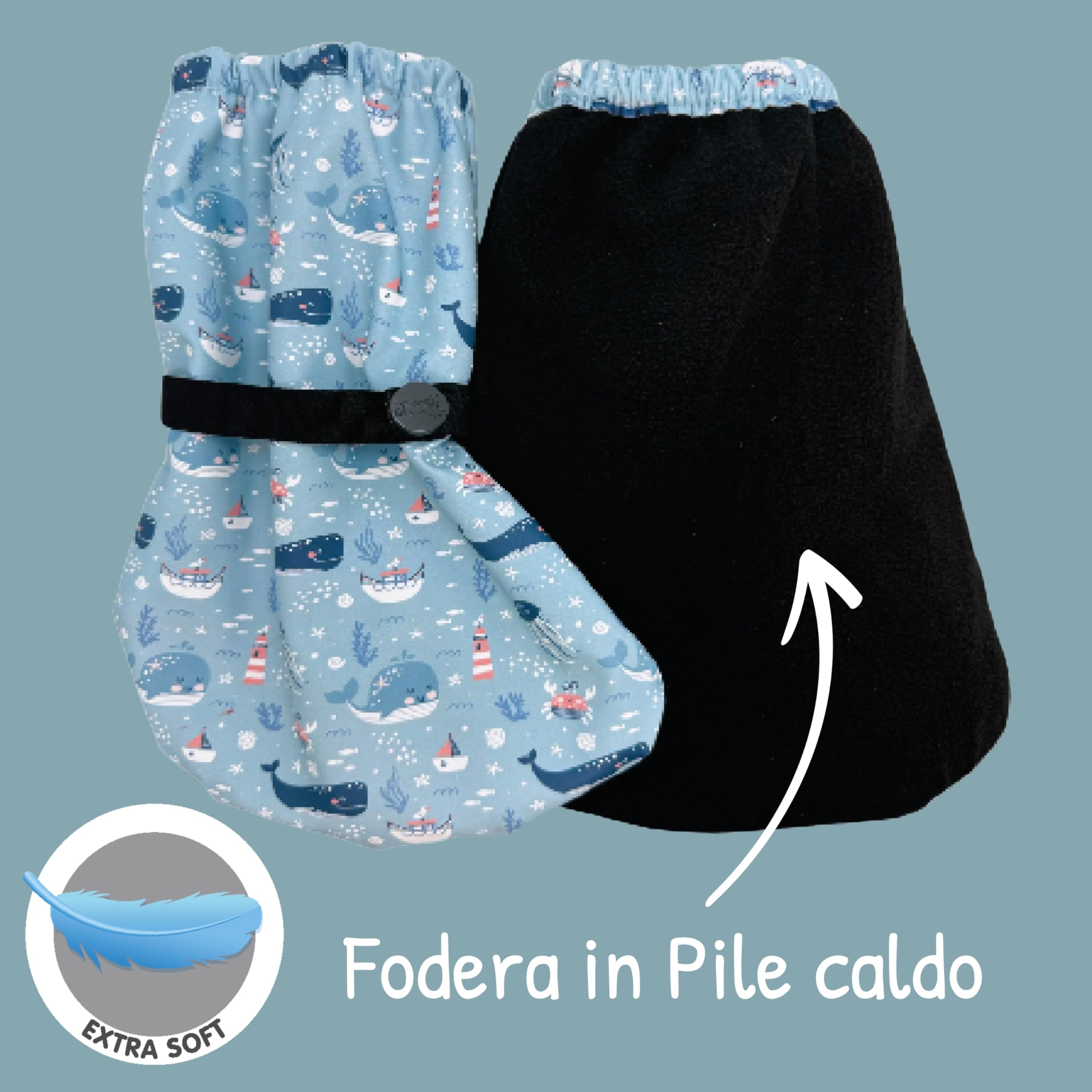 HECKBO Stivaletti da Pioggia per Bebè 3-24 Mesi - Impermeabili con Fodera in Pile - Diversi Motivi - Scarpe da Esterno per Neonati e Bambini Piccoli