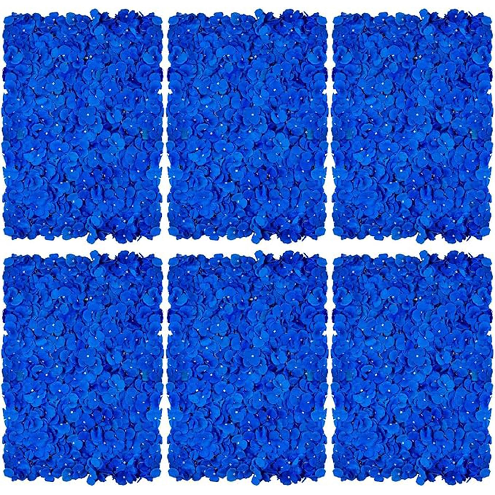 GOUZIBHD Artificial Flower Wall Panels 3D Flower Wall Backdrop for Wedding Party Event Photo Backdrop Wall Decor,Faux Floral Panel,Decorative Hydrangea Flower Panels Wall(Size:6PCS,Color:Blue)