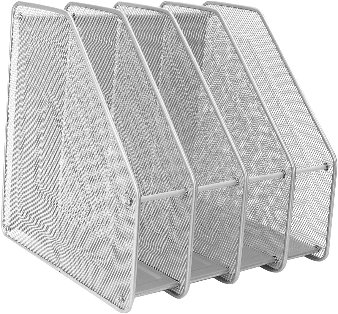 STOBOK Desktop Stand Metal Mesh Documents Organizer