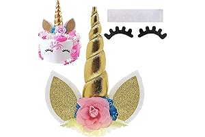 Unicorn Cake Topper with Eyelashes