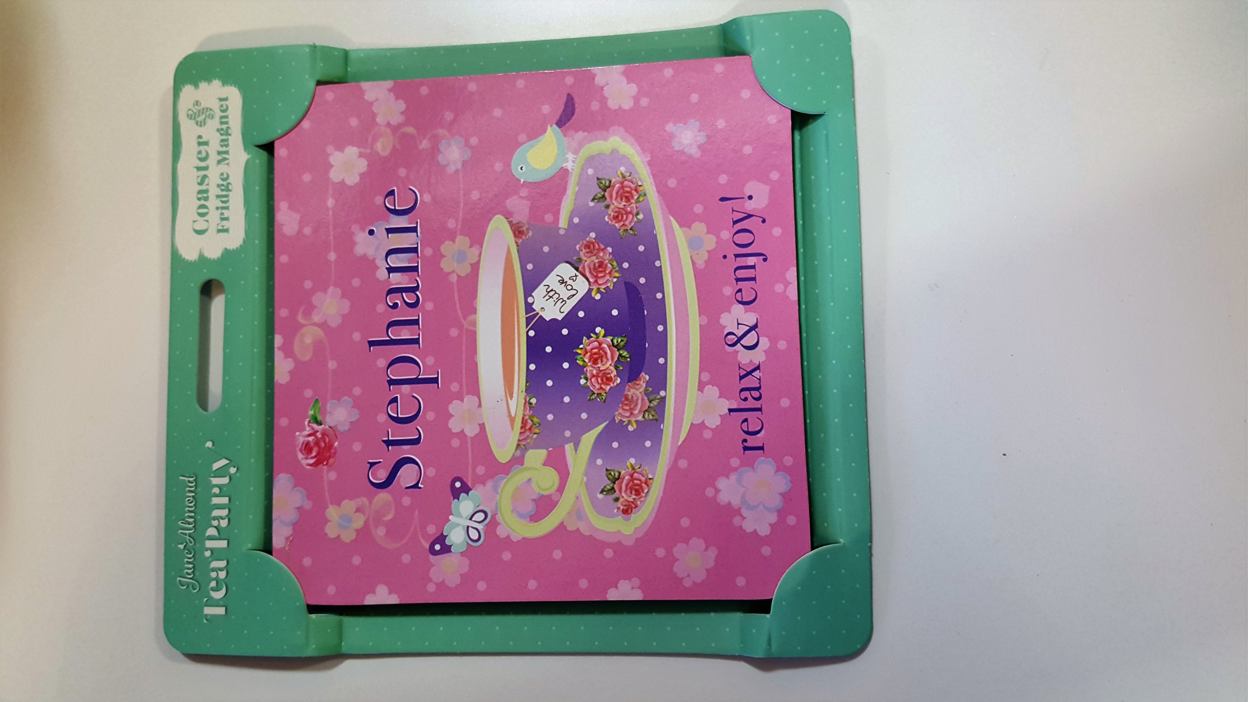 Stephanie tea party coaster fridge magnet