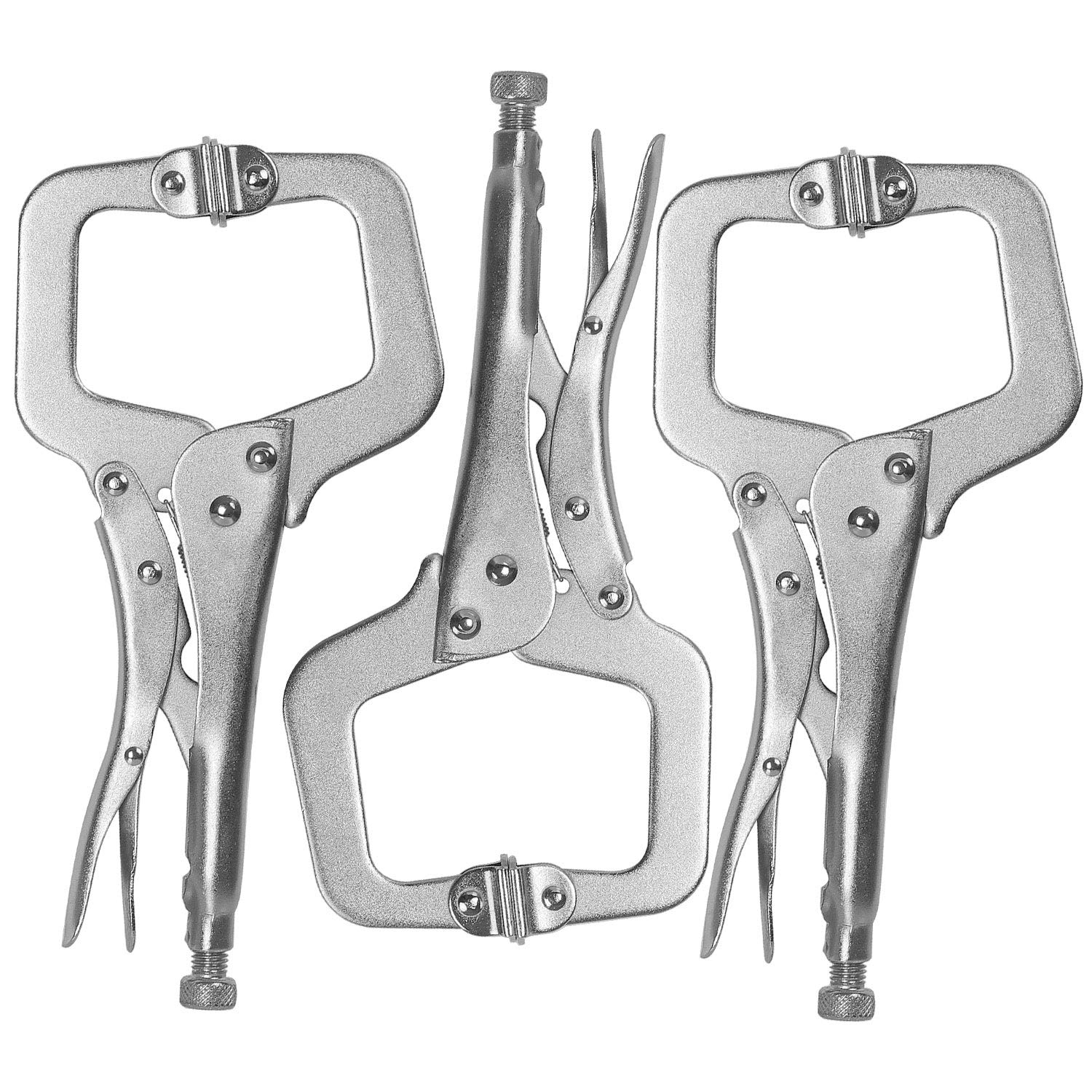 HOZEON 3 Piece 11 Inch C Clamp Locking Pliers
