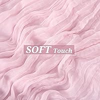 Vista 3 de Showgeous 10 Pack Baby Pink Cheesecloth Table Runner 10FT Long Semi-Sheer Gauze Table Runner Boho or Rustic Wedding Decor for Wedding Decor Arch