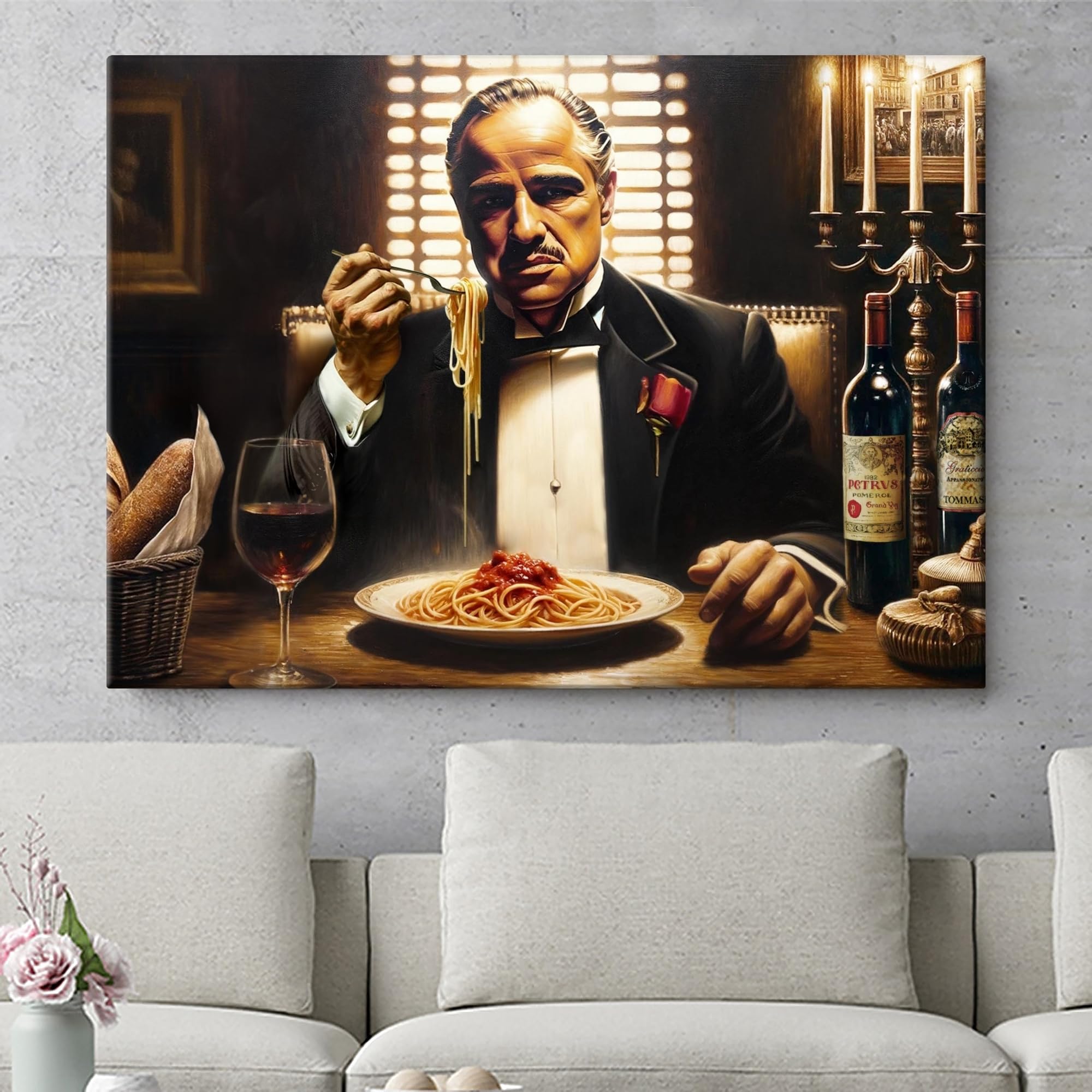 Artmazing | Pate Pasta Bild Bunt | Leinwandbild XXL Wohnzimmer | Wanddekoration | Poster