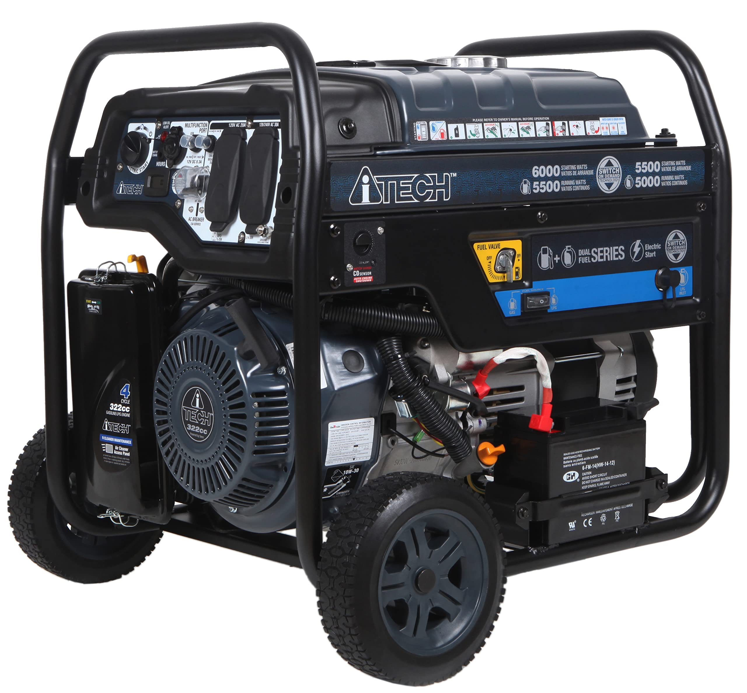Buy AITECH Portable Generator Dual Fuel & Propane Powered with