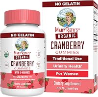 MaryRuth Organics Organic Cranberry Gummies 500mg with D-Mannose - Vegan UTI Support for Women Urinary Tract Health USDA Organic Non-GMO