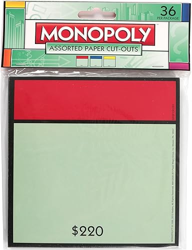 Eureka Monopoly - Recortes de papel surtidos 12 cada uno de los 3 diseños diferentes 36 piezas disponible en Yaxa Colombia