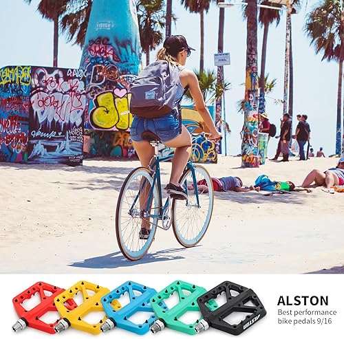 Miniatura 6 de Alston Mountain Bike Pedals Road Bicycle Pedals Non-Slip Lightweight Cycling Pedals Platform Pedals 3 Bearings Pedals for BMX MTB 916