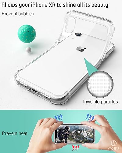 Miniatura 6 de ONES Funda transparente para iPhone XR, funda delgada de silicona TPU suave, funda protectora militar contra caídas con bolsas de aire a prueba de