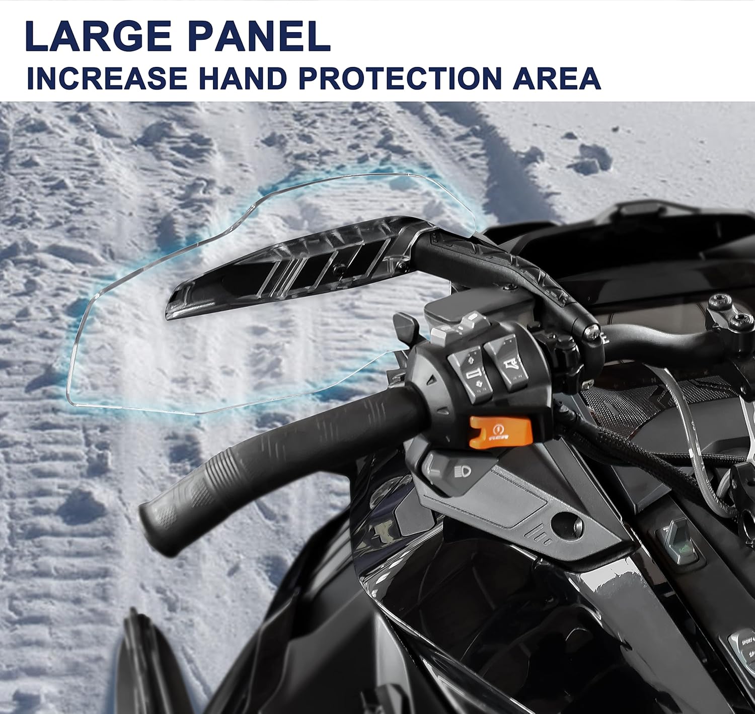 SAUTVS Transparent Handguards Protector Wind Deflector for Ski-Doo REV Gen5 / Gen4 / XS/XM/XP/XR/XU Models, Plastic Hand Guards Handlebar Air Deflectors, 2PCS, Replace #‎860200789