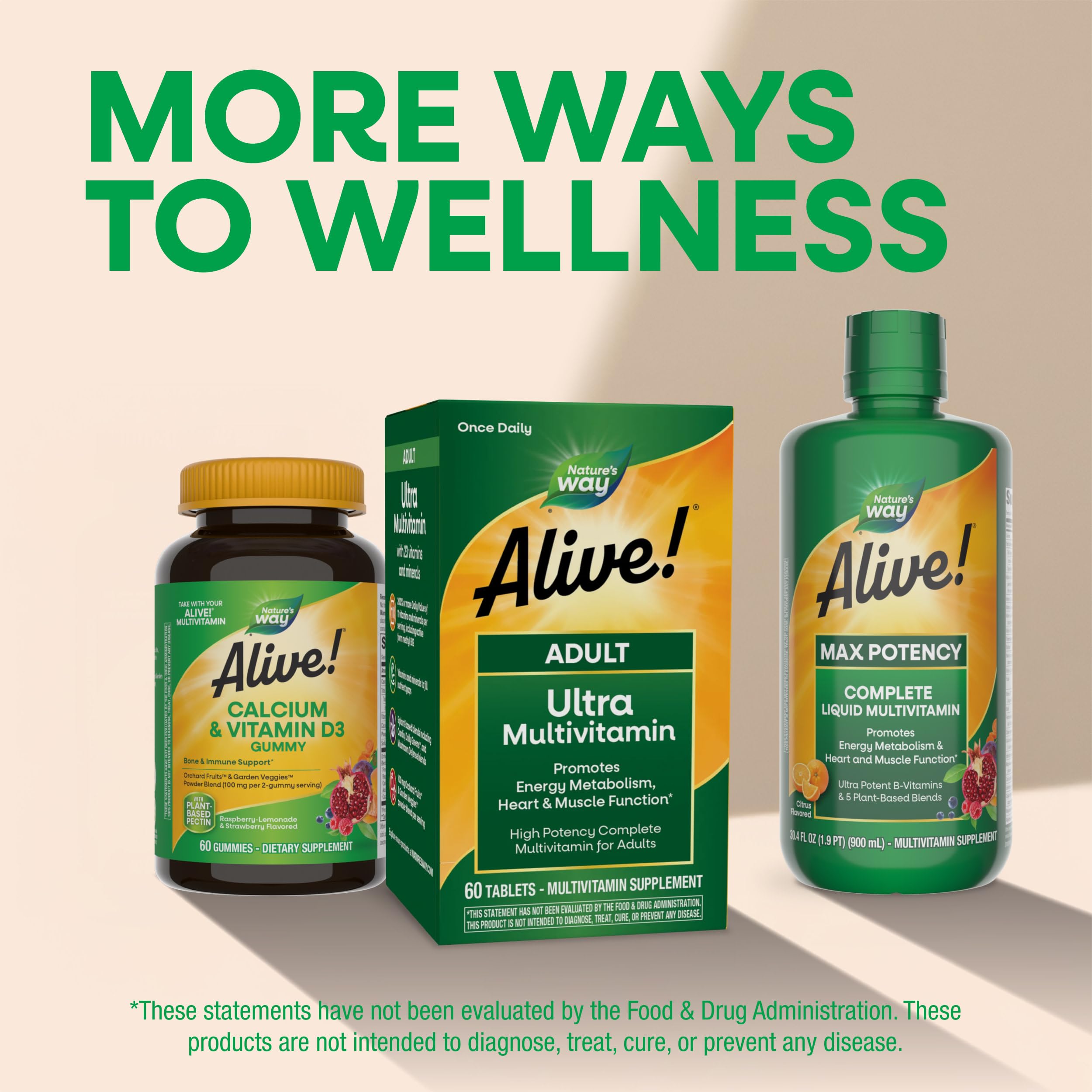 Nature's Way Alive! Adult Ultra Multivitamin, Methylated B12, 60 ct — Amazon image 9