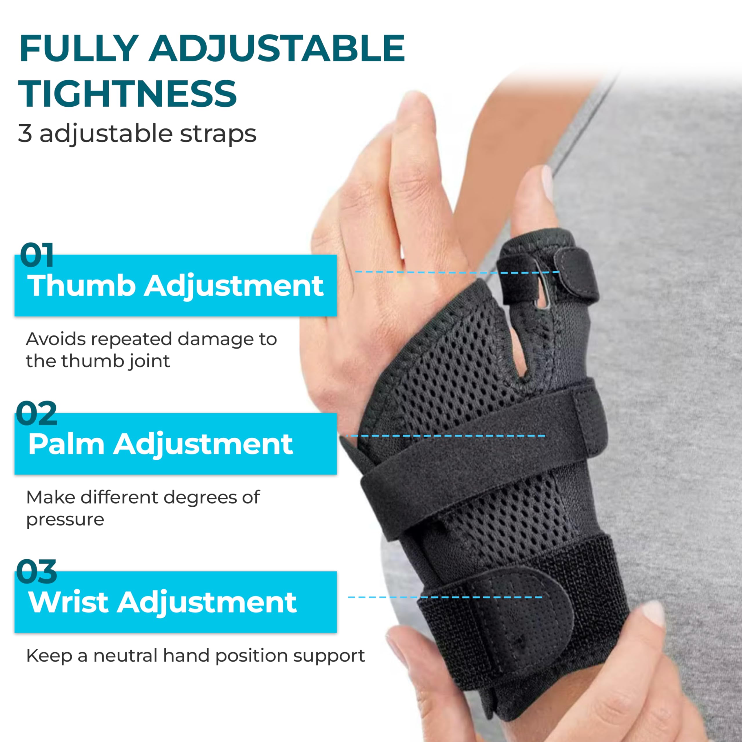Dynamic Cmc Splint CMC Joint Thumb Splint HOkina Thumb Brace - Adjustable CMC Splint For ...