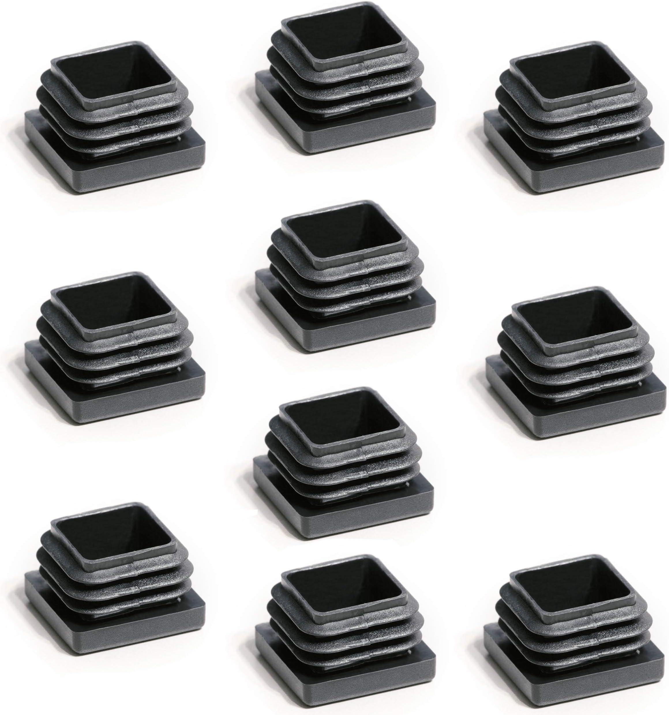 Grauer Lamellenstopfen 90x90mm für Quadratrohre aus PE
