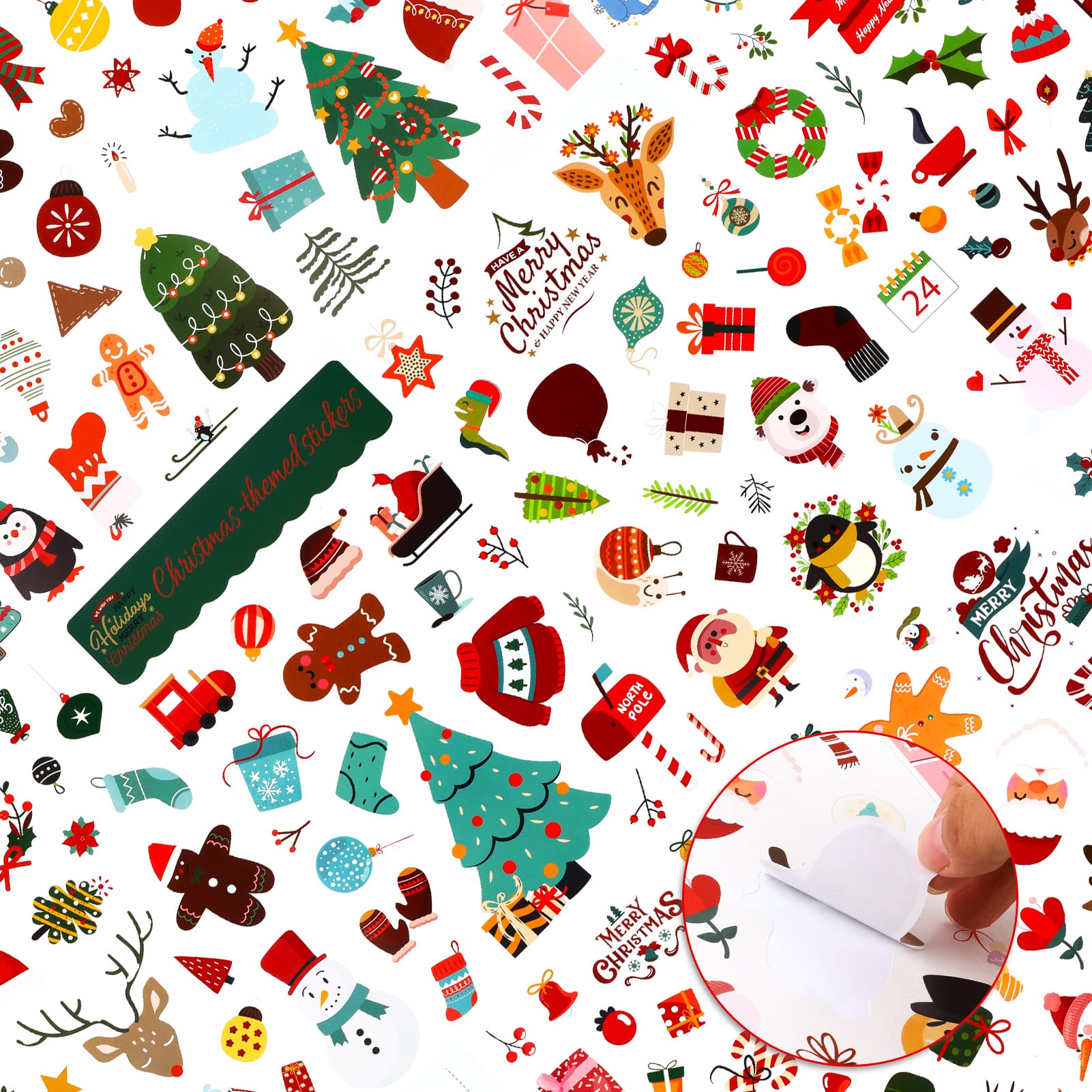 200+ Autocollants Noël Pour Enfants - Stickers Père Noël, Sapin, Bonhomme De Neige - Pour Cartes, Scrapbooking, Décoration