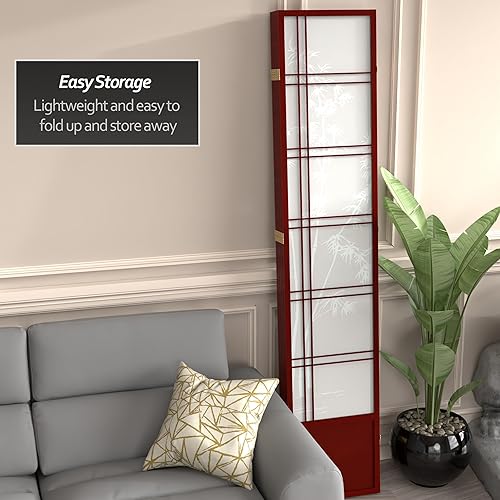 Miniatura 57 de Oriental Furniture - Pantalla Shoji para árbol de bambú de 7 pies de alto, color miel, 6 paneles Miel,Natural,Negro