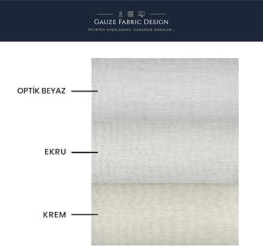 Gauze Fabric Design Lüks İpeksi Dokulu Bambu Kırışmaz Ütü Gerektirmez Ekru 100x200 Normal Pile (1 x 2.5) YÜKSEK KALİTELİ TÜL PERDE