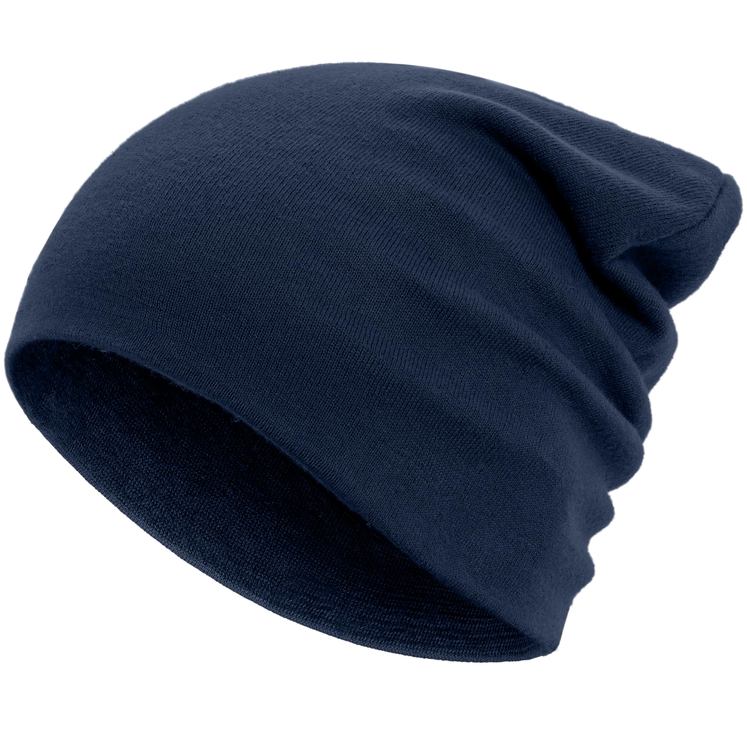 Simapu 100% Cotton Thin Beanie Hat for Men Women - Lightweight Breathable Rib Knit Slouchy Beanie Cuffed Chemo Skull Cap — view 14