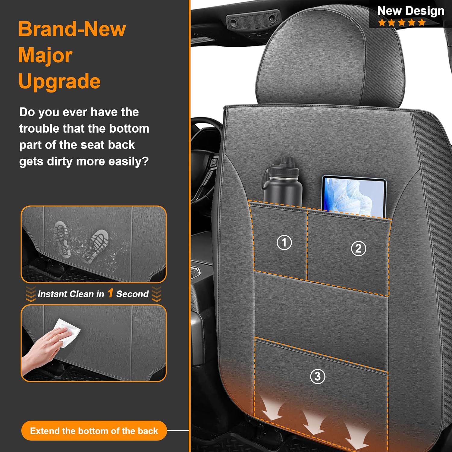 for Ford F150 Seat Covers 2009-2024 2025 2026 F250 F350 F450 2017-2025 2026, Leather Ice Silk Waterproof Trucks Pickup Seat Covers Custom Fit for Ford F150