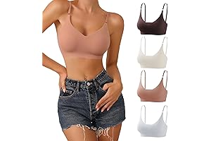 V Neck Seamless Sleeping Bralette with Adjustable Straps