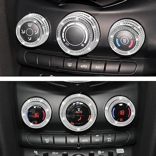 Miniatura 5 de TOMALL Bling - Cubierta de botón de aire acondicionado compatible con Mini Cooper Countryman Clubman Centre Consola Cubierta de Aire Acondicionado