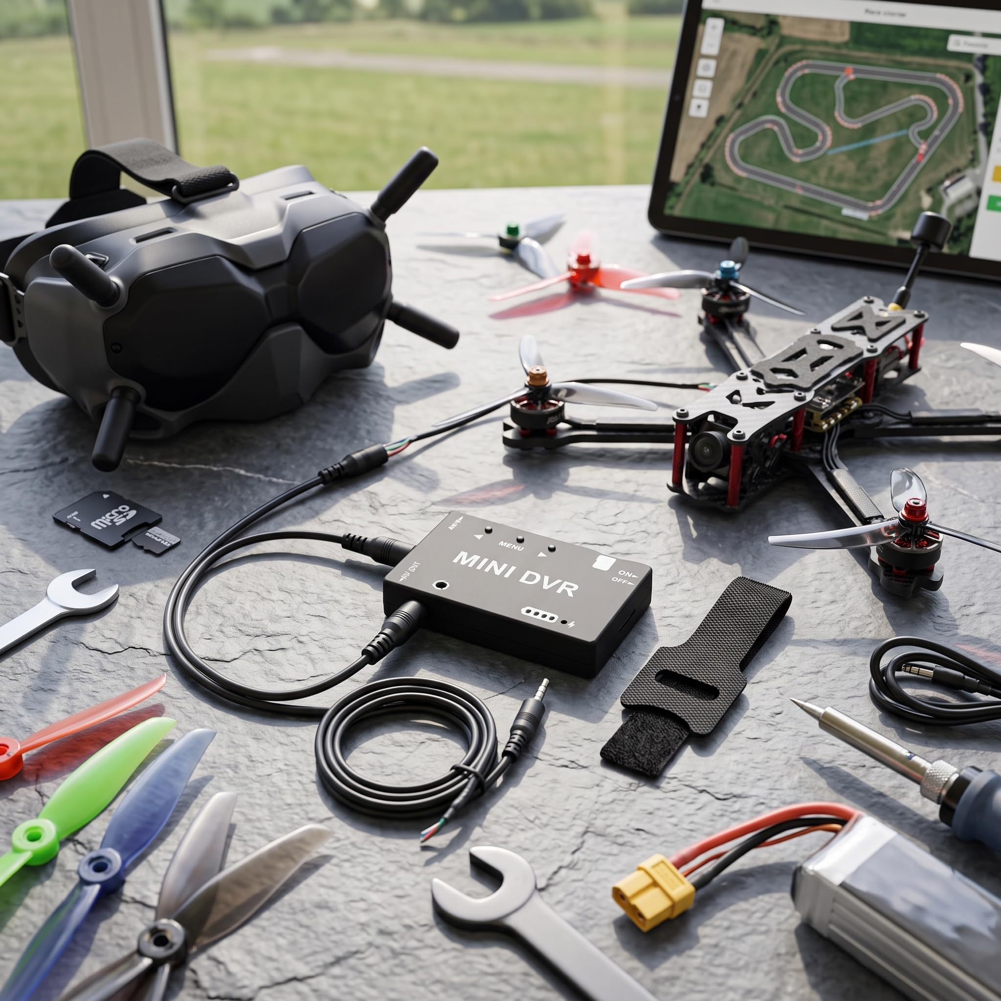 Mini FPV DVR Modul， Aluminiumgehäuse， Integrierter Akku， Video Audio Recorder， Unterstützt NTSC/PAL， Für RC Drohnen/Modellautos