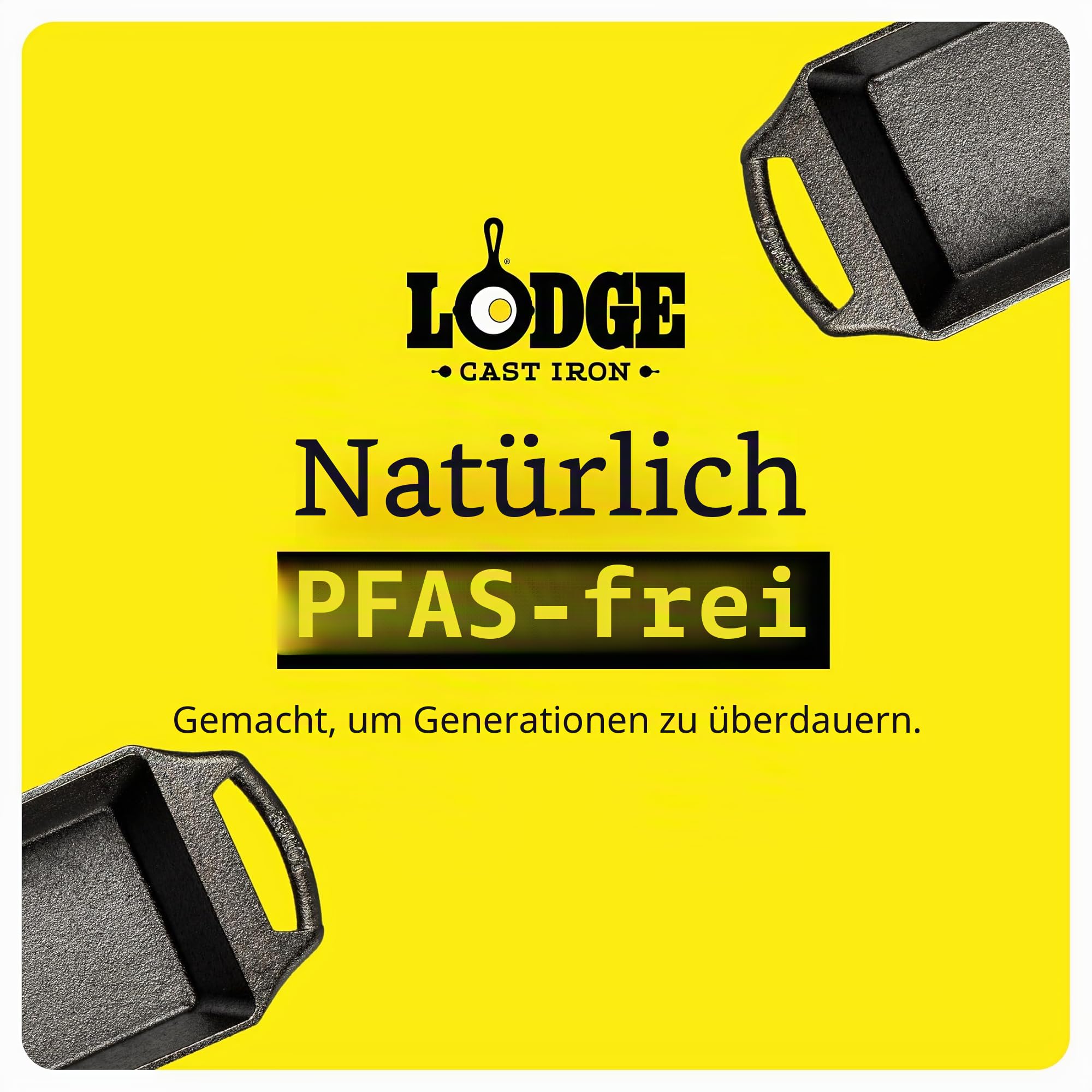Lodge Kastenform Classic 22x11, 5 cm, Gusseisen, schwarz, PFAS-frei | Brotbackform, Bananenbrot, Kuchen & Hackbraten, einsatzbereit, ofengeeignet, gleichmäßige Wärmeverteilung, langlebig
