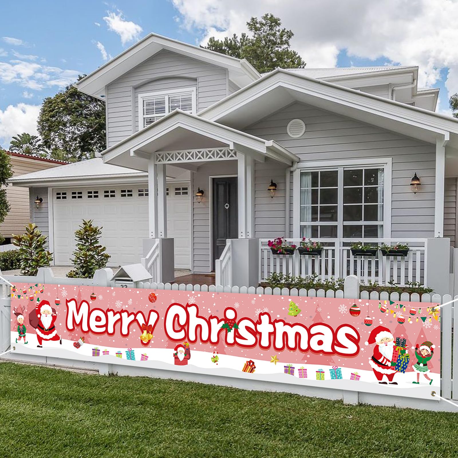 PartyYaa Xmas Banner Decorations, Long Christmas Banner Party Photo Booth