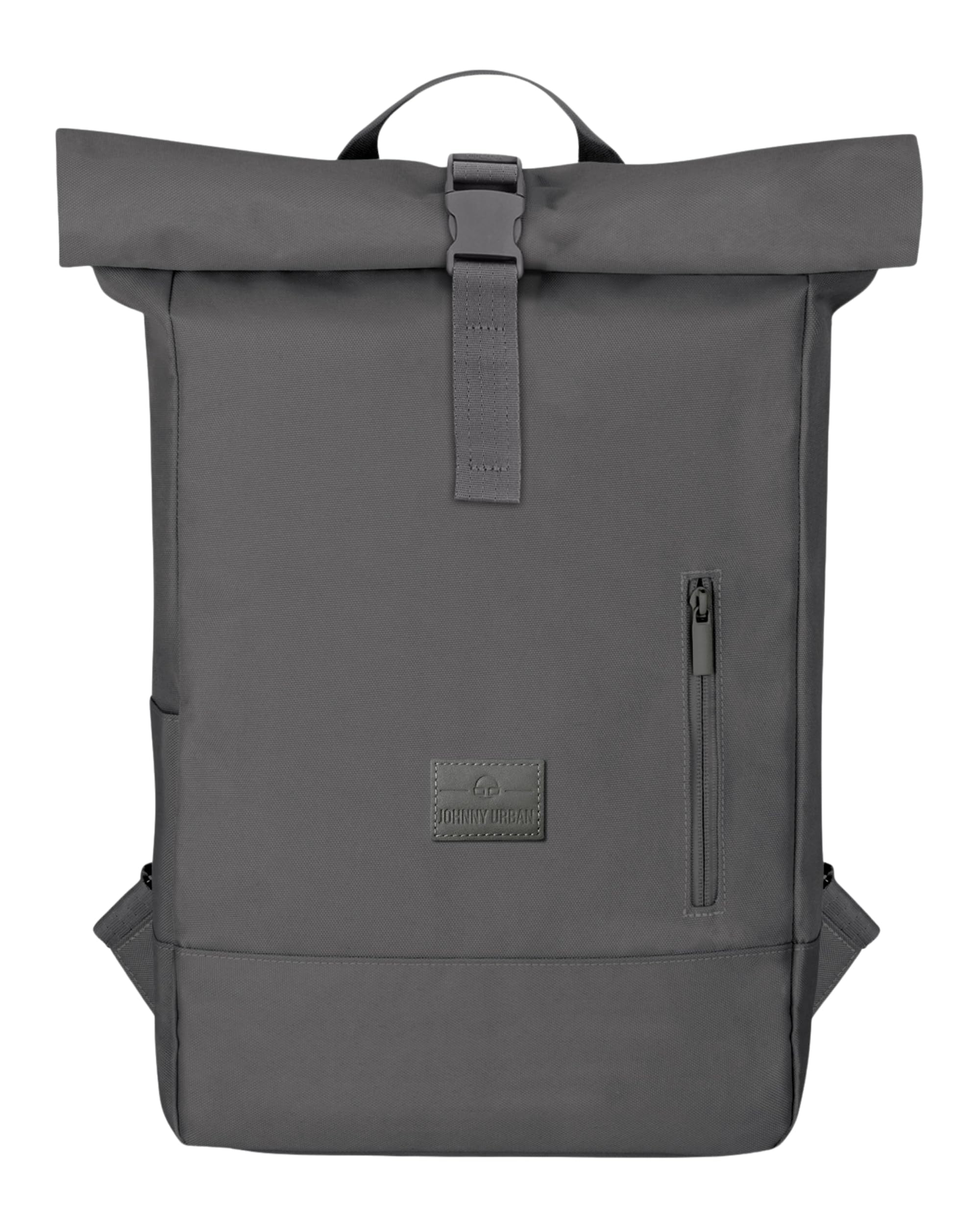 Johnny Urban Rucksack Damen & Herren Grau - Robin Medium - Rolltop Mit Laptopfach für Uni Business Fahrrad - 15L - Nachhaltig - Wasserabweisend