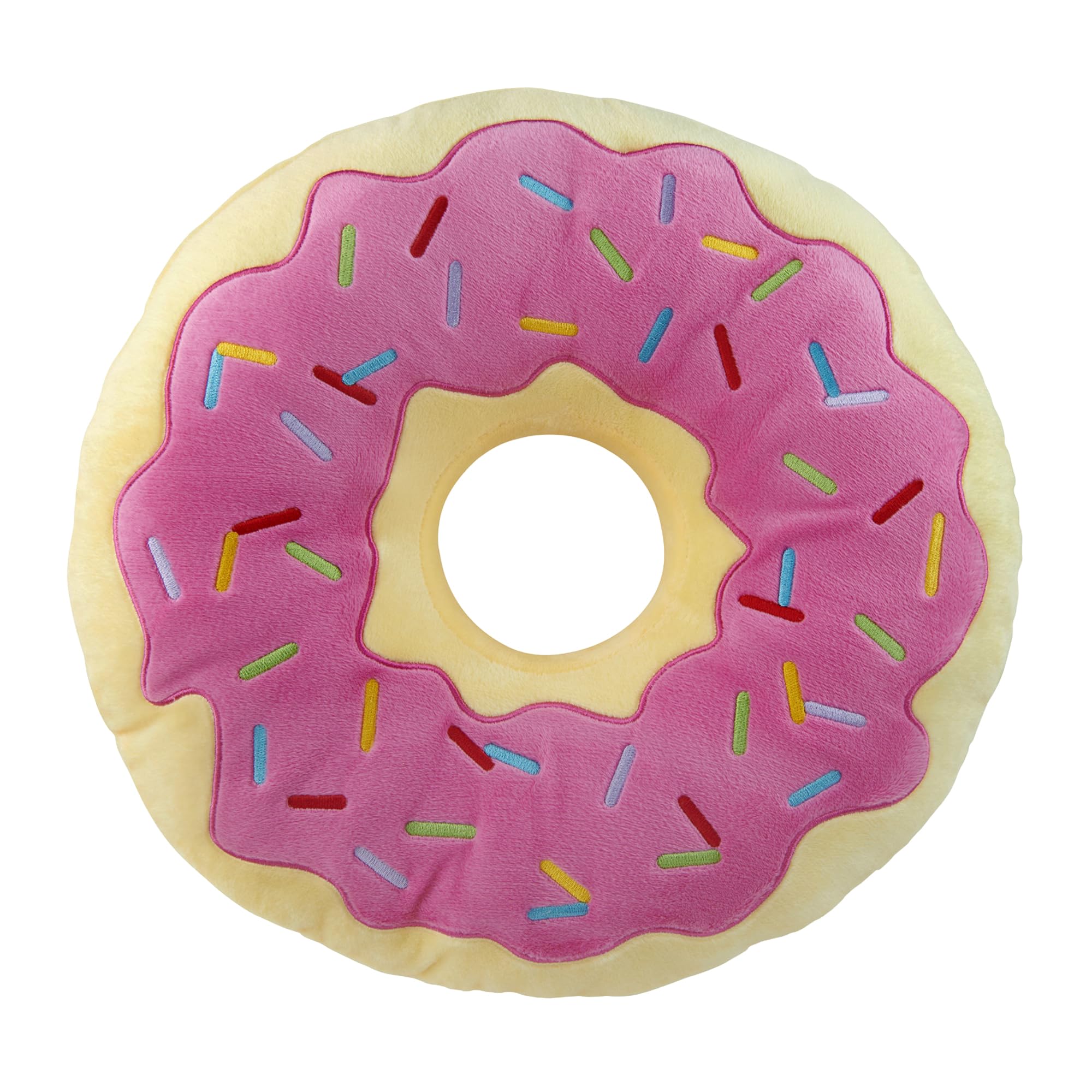 United Labels Donut Kissen rund, Kopfkissen 40 cm, Sofakissen Rosa, Plüsch Dekokissen, lustiges Geschenk für Kinder und Erwachsene