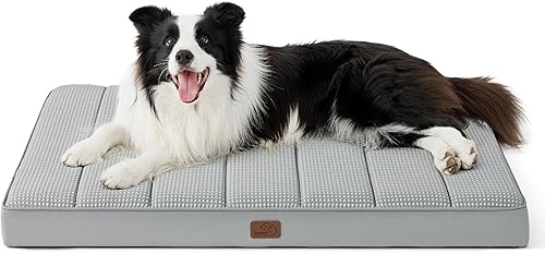 Miniatura 56 de Bedsure - Cama grande para perros para jaula - Camas planas y cómodas para mascotas con funda extraíble y lavable, alfombrilla ortopédica de espuma