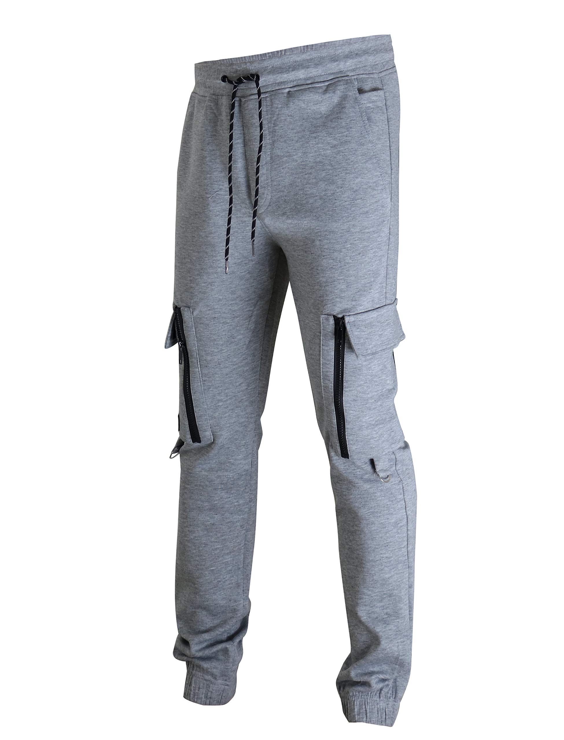 SCREENSHOT SportsMens Interlock Fleece Utility Athletic Jogger Workout Zipper Pockets Sweatpants