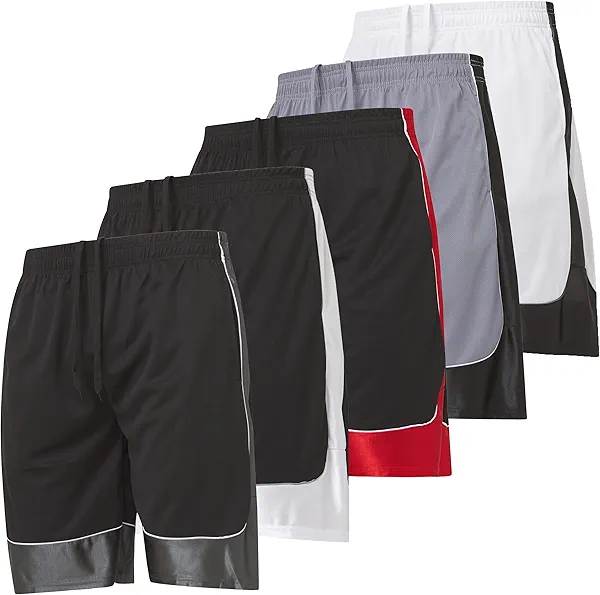 Ultra Performance 5 Pack Mens Shorts, Athletic Gym Shorts Workout Basketball Shorts for Men, X-Large