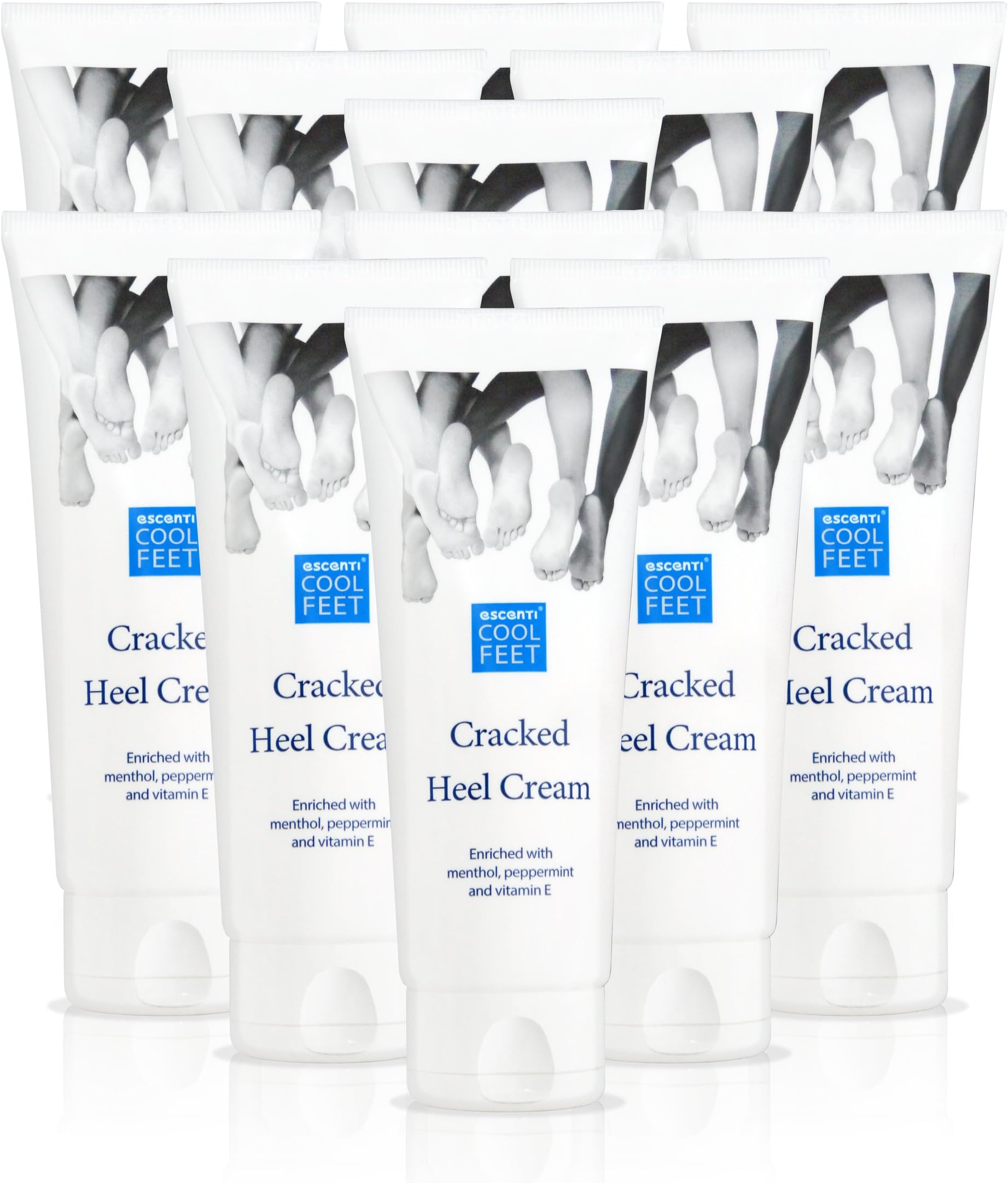 Escenti Cool Feet Cracked Heel Cream for Dry Skin, 100 ml - Pack of 12
