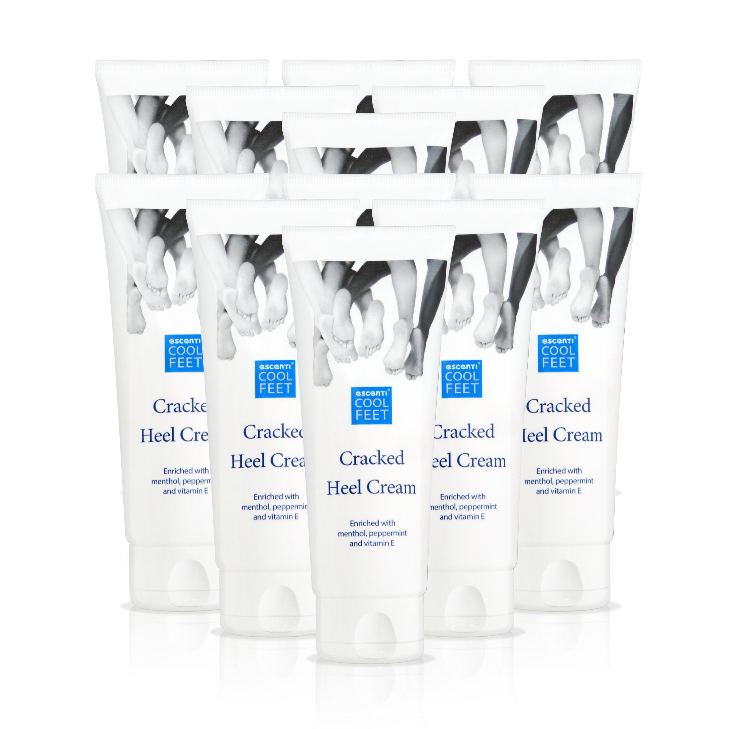 Escenti Cool Feet Cracked Heel Cream for Dry Skin, 100 ml - Pack of 12
