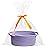 Pro Goleem Small Woven Basket with Gift Bags and Ribbons Durable Baskets for Gifts Empty Small Rope Basket for Storage 12X 8 X 5 Baby Toy Basket with Handles, purple