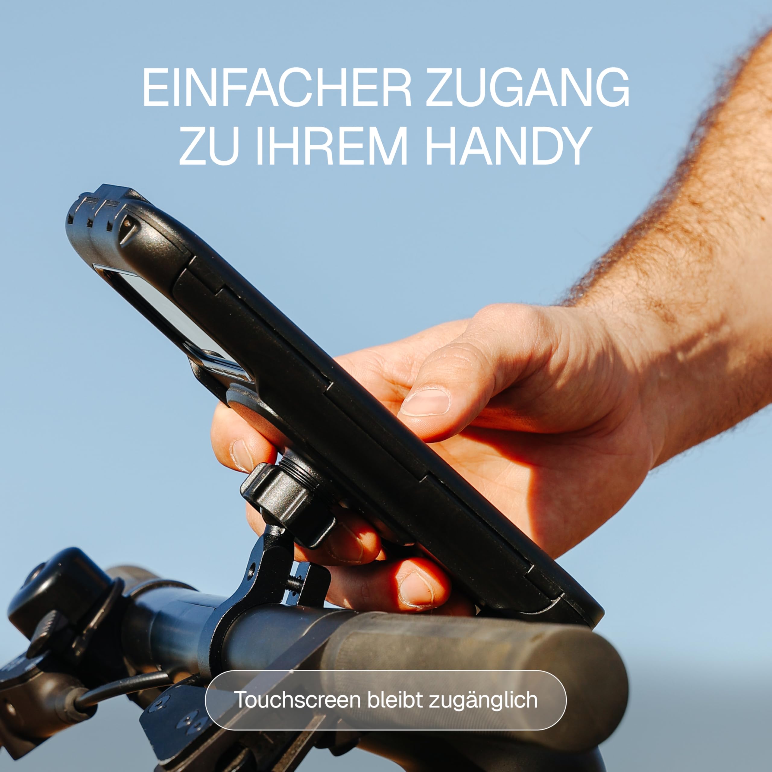 Wegman Handyhalterung Fahrrad Motorrad (Wasserdicht IP67) 360° Dreh & Kippbar, Touchscreen Bedienbar, Vibrationsdämpfend, Fahrradlenker, Smartphone Halterung für E-Bike, Rennrad, Roller & E-Scooter