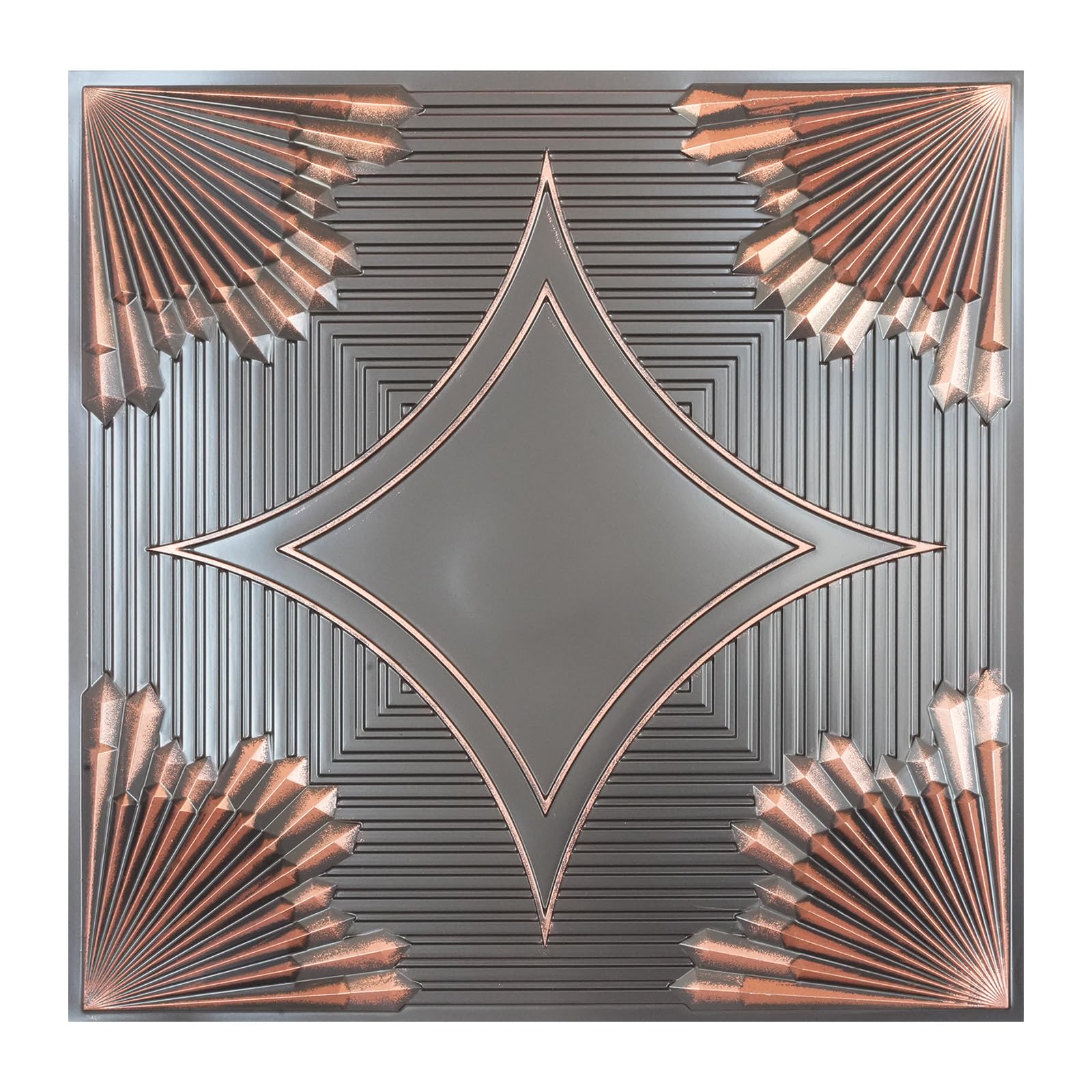 Paintsdecor Traditional Copper Artistic Ceiling Tiles, Decorative Pvc Panels, For Restaurant Pl81 10Tiles/Lot (Traditional Copper)