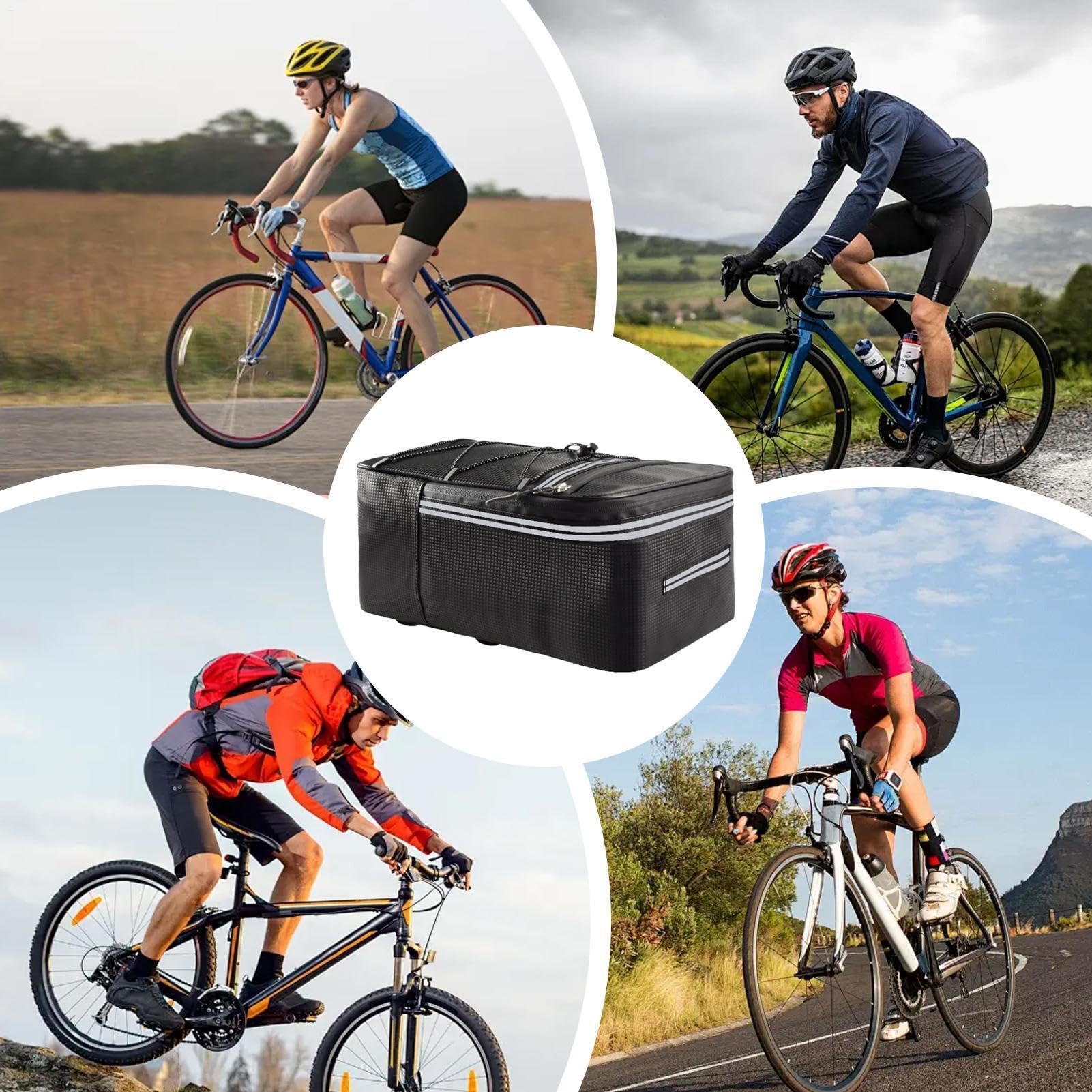 Borsa da Sella per Bici - Borsa da Sella per E-Bike con Copertura Antipioggia per il Pendolarismo | Borsa Rifrangente Impermeabile con Grande Capacità e Fibbie di Sicurezza per Viaggi, Ciclismo