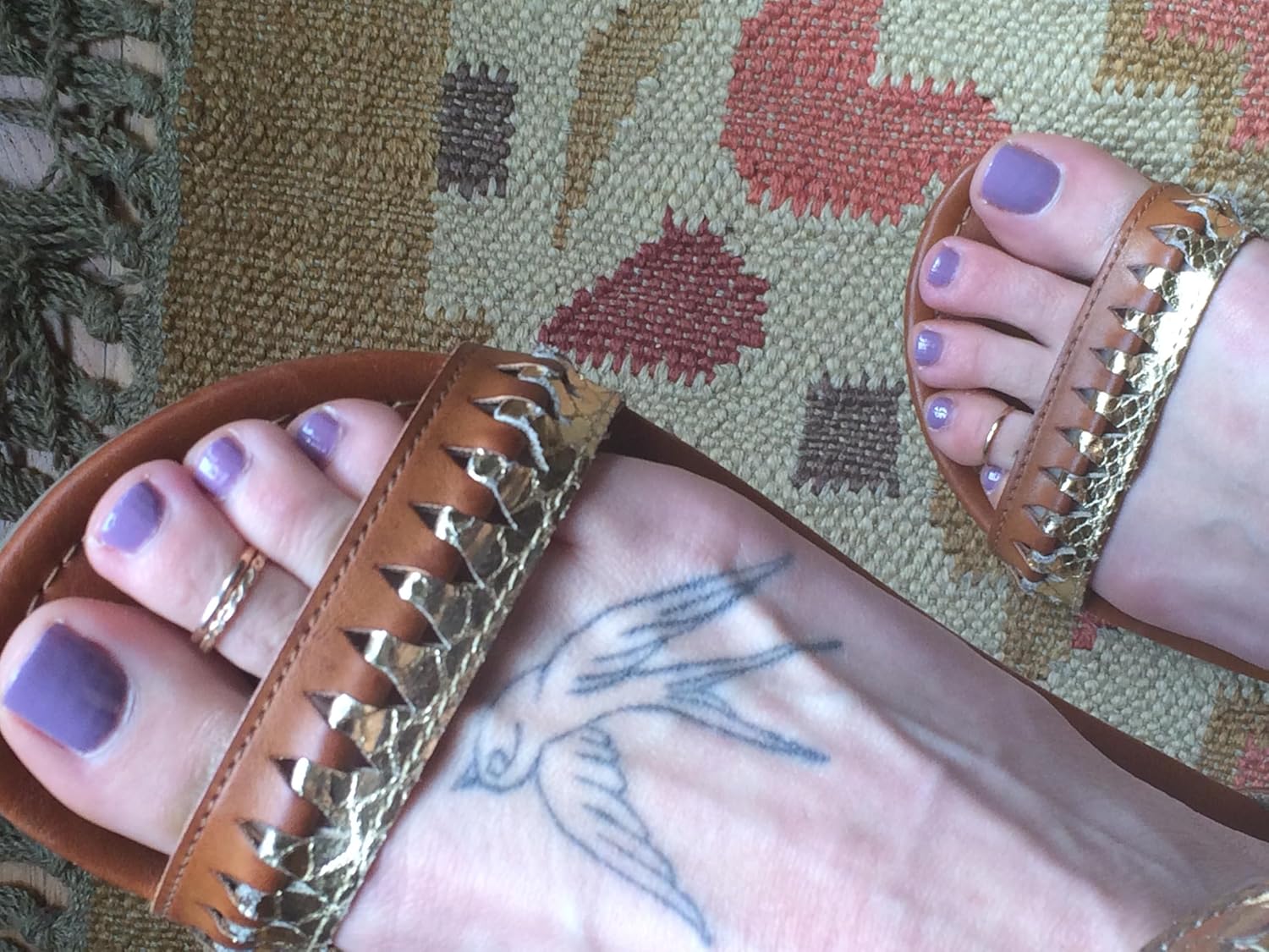 Toe Rings | 3 Stackable 14K Gold Fill Rings | Skinny Band and Braid Ring Stack | Unisex (5) - Image 6