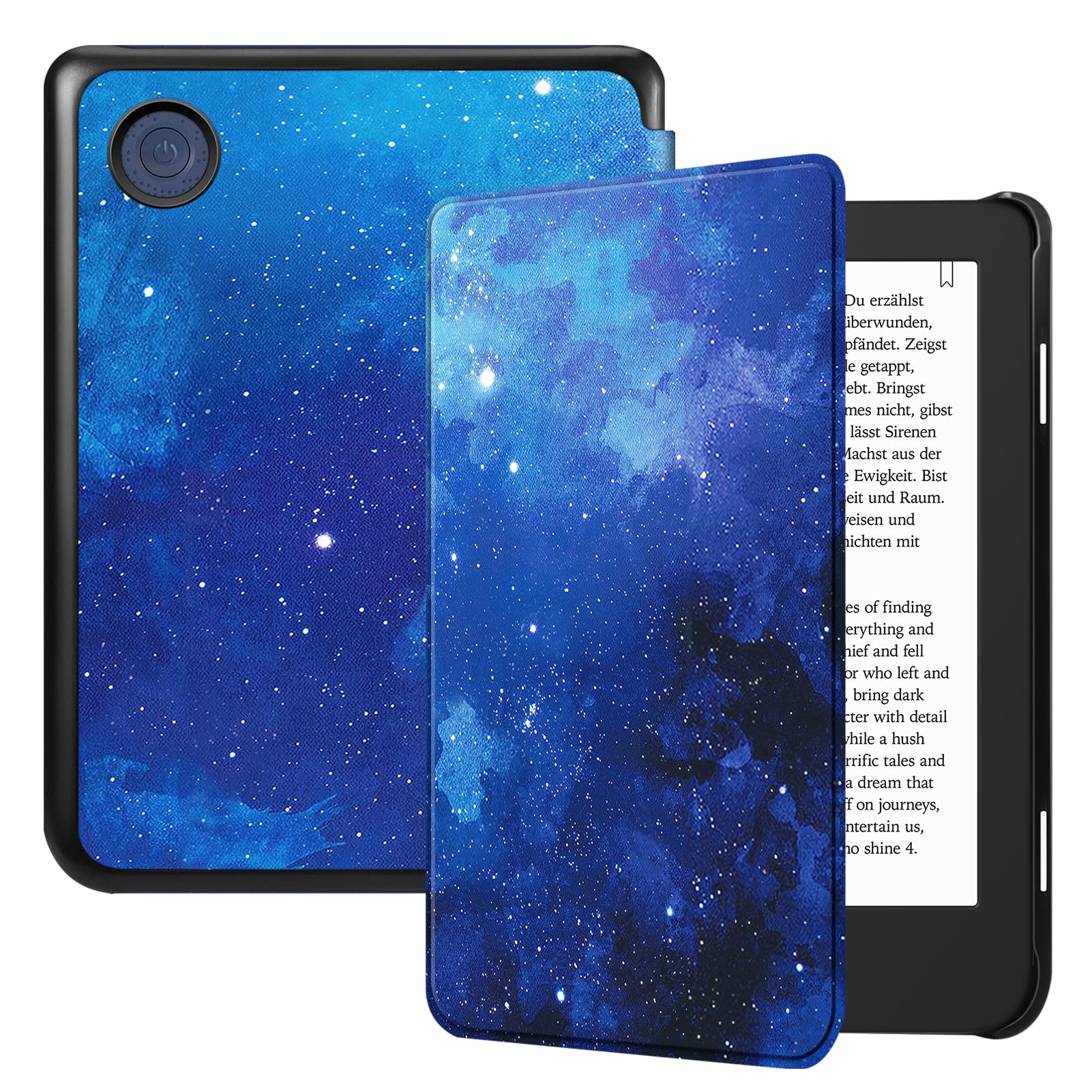FINTIE, Etui Slimshell do 6" Kobo Clara Colour (2024) /Clara BW (2024) /2E (2022) - super cienka, lekka, luksusowa obudowa z premium skóry PU z funkcją automatycznego uśpienia/budzenia (gwiaździste