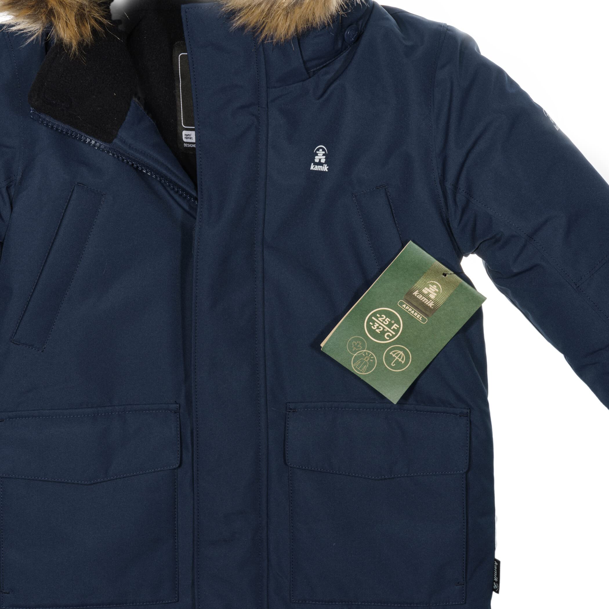 Kamik Aden Parka mit Pelzkragen Mädchen blau