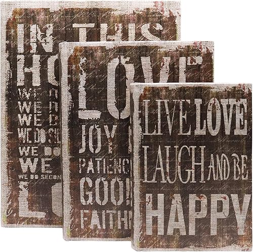 Miniatura 10 de Jolitac - Juego de 3 cajas decorativas para libros, diseño de mapa mundial, libro antiguo, caja invisible con tapa magnética, madera sintética.