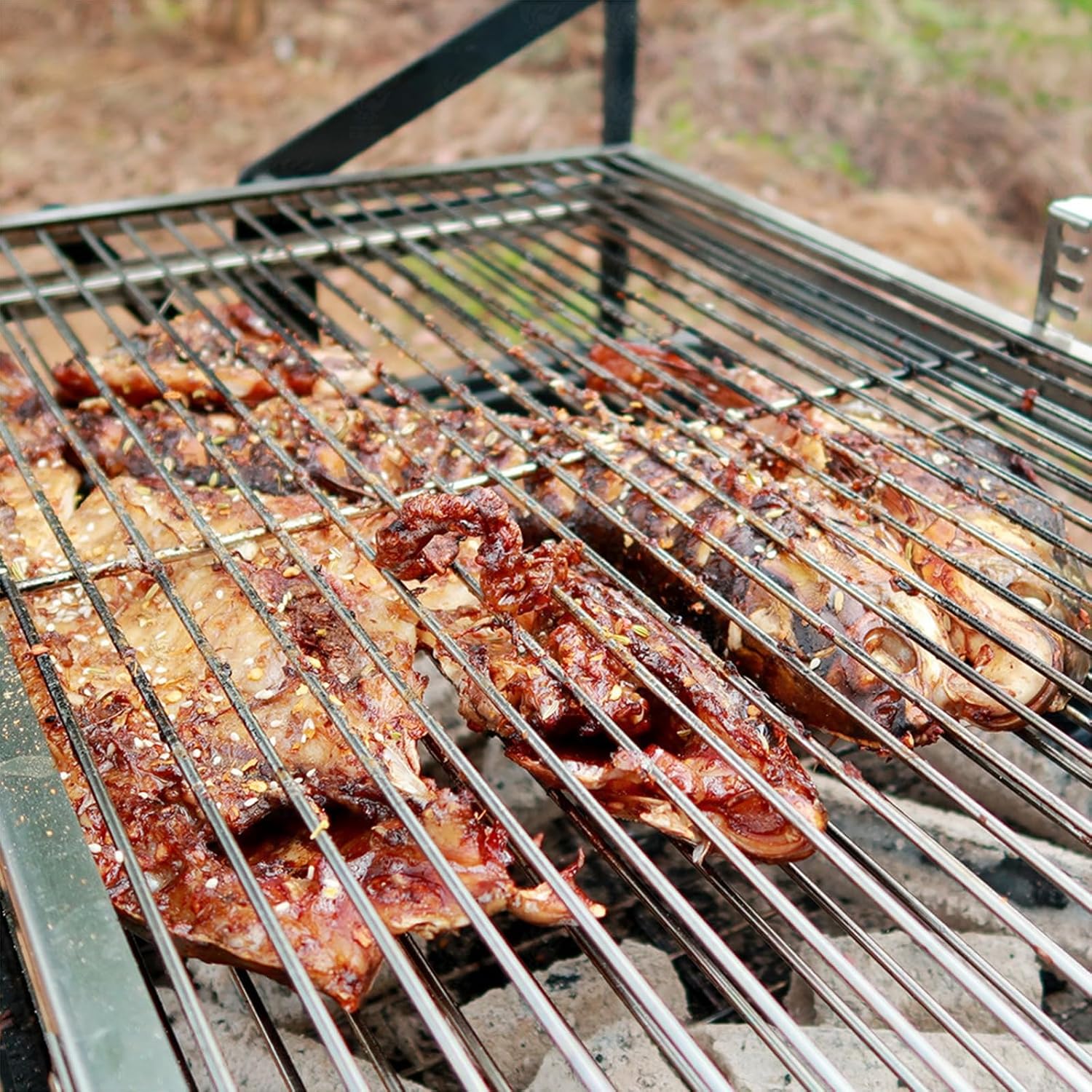 Outdoor Rotating Grill, Portable Charcoal Grill, Barbecue Grills for Outdoor Camping, 360° Rotating Charcoal Grills, Detachable Portable BBQ Grill for Camping Park Party