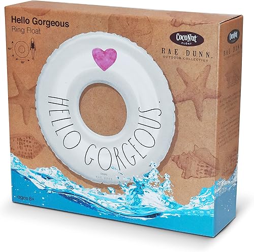 Miniatura 7 de Rae Dunn - Flotador de anillo de CocoNut Float para adultos, tamaño grande, balsa inflable de 48 pulgadas y tubo interior de agua duradero, estable