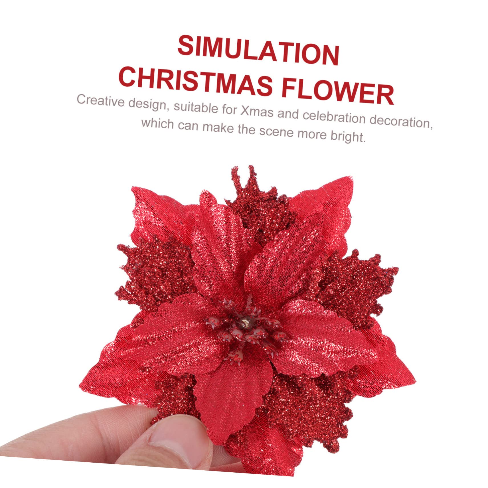 TOPBATHY 24stücke Künstliche Weihnachtsblumen Dekoration Für Weihnachtsbaum Festliche Anlässe Und Partys Rote Simulation Poinsettia Blumen Für Stilvolle Weihnachtsgestaltung