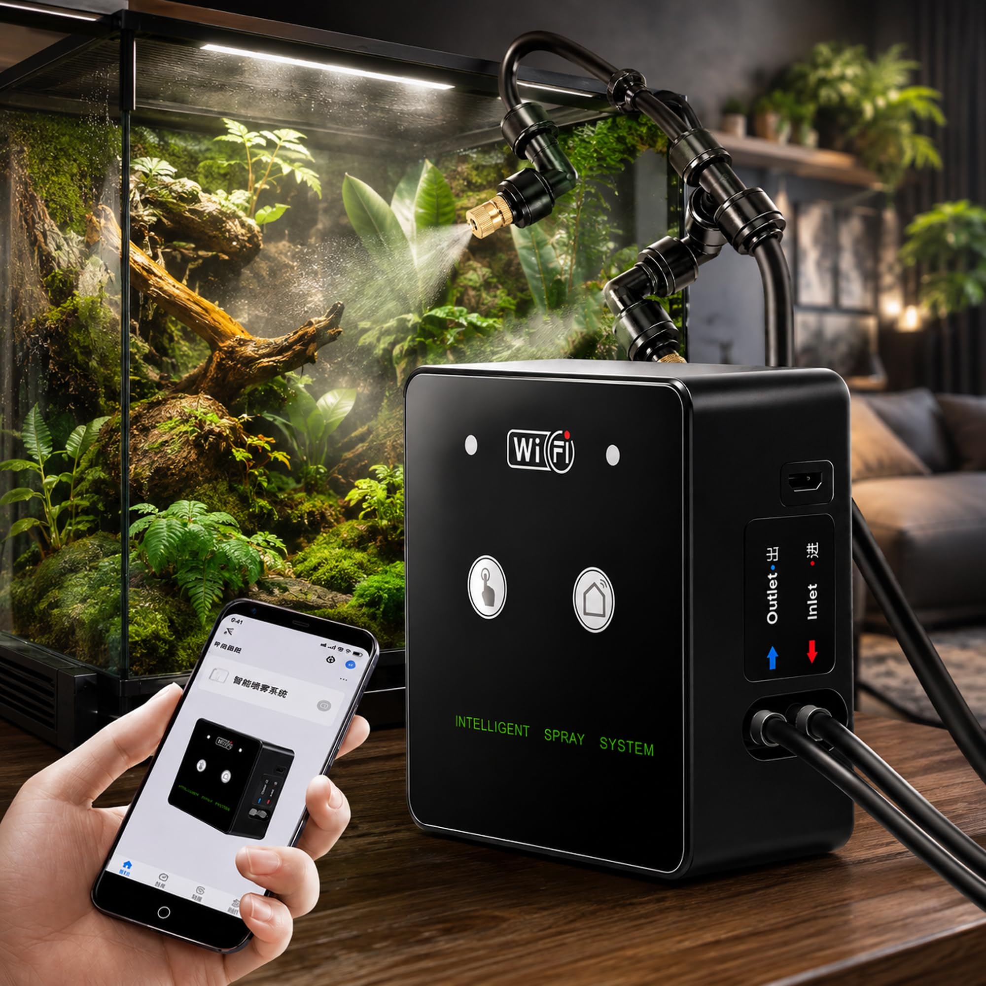 Beregnungsanlage Terrarium, Automatisches Vernebler Terrarium für Amphibien